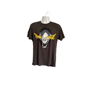 Overwatch Primal Rage Graphic‎ Print T-Shirt Gaming Tee Gray Large
